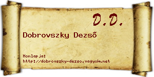 Dobrovszky Dezső névjegykártya