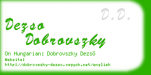 dezso dobrovszky business card